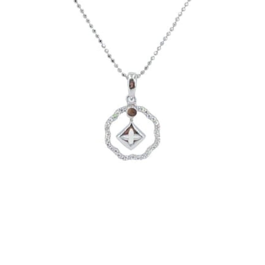 SILVER PENDANT WITH RHODIUM FINISH AND ZIRCONIAS
