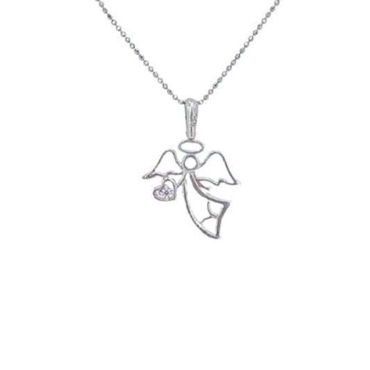 ANGEL PENDANT SILVER RHODIUM FINISH SMOOTH SHINE