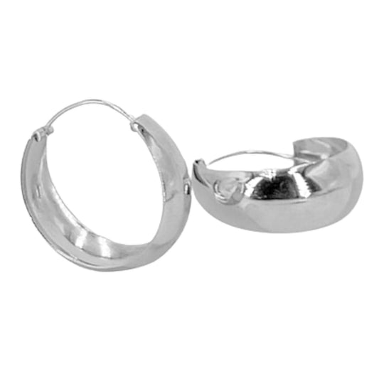 SILVER EARRINGS WITH SMOOTH RHODIUM FINISH AND SHINE
