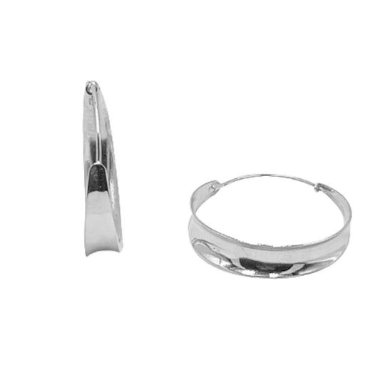SILVER EARRINGS WITH SMOOTH RHODIUM FINISH AND SHINE