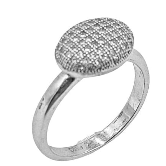 SILVER RING WITH RHODIUM FINISH AND ZIRCONIAS