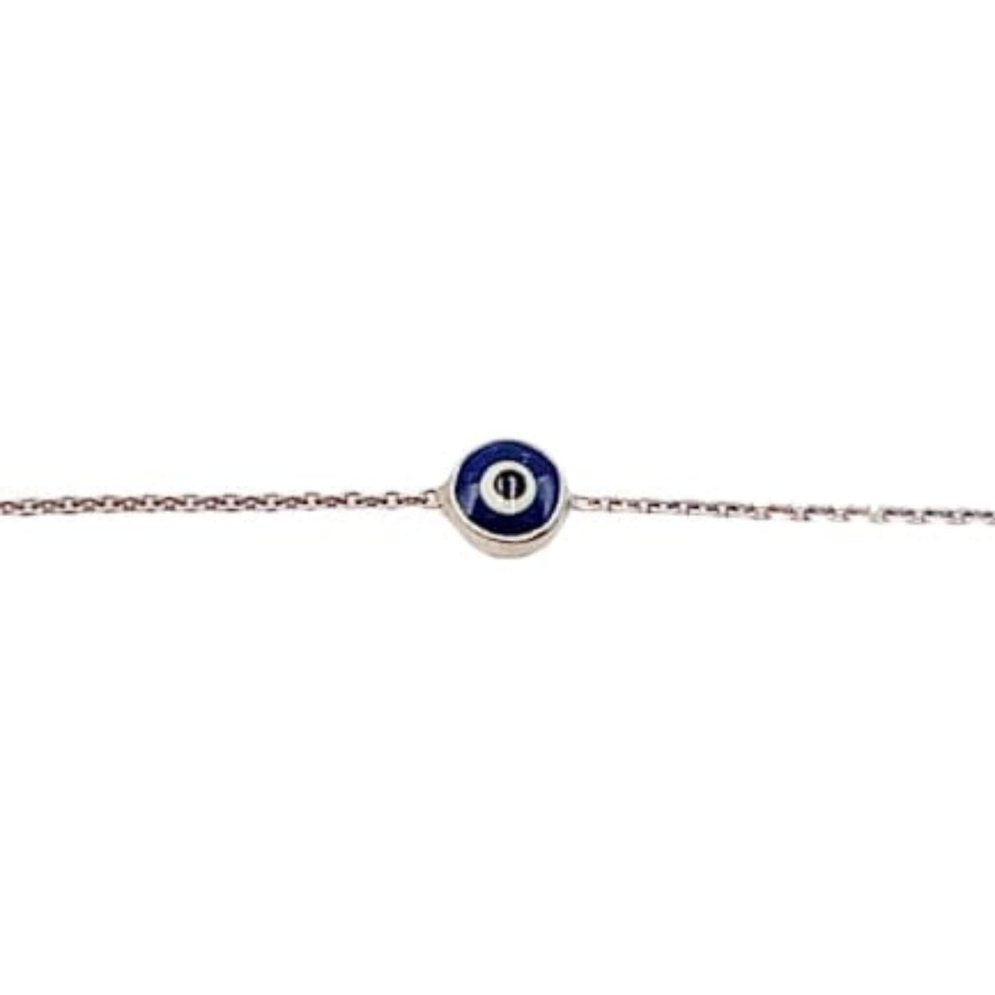 Pulsera Ojo Turco de Plata con Acabado Rodio – Amuleto Protector. Joyeria Osnor