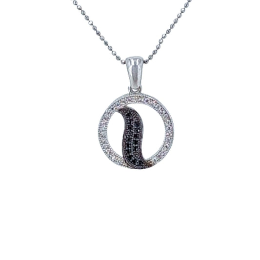 SILVER PENDANT WITH RHODIUM FINISH AND ZIRCONIAS
