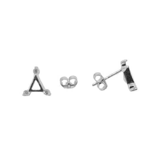 SILVER EARRINGS WITH RHODIUM FINISH AND ZIRCONIAS, PRESSURE CLOSURE