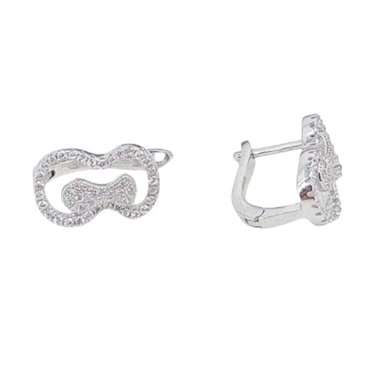 SILVER EARRINGS WITH RHODIUM FINISH, ZIRCONIAS, AND CATALAN CLOSURE
