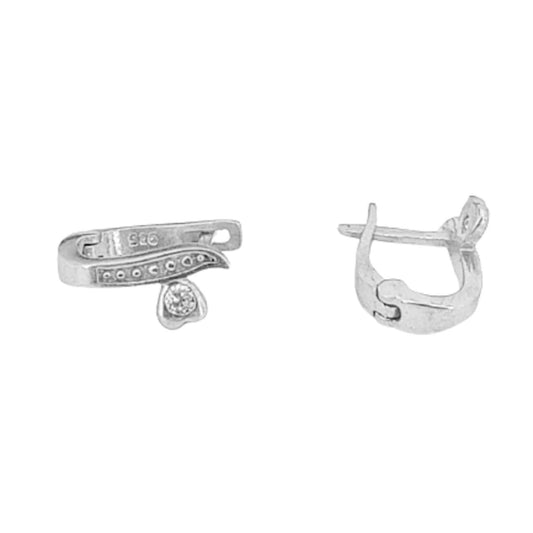 SILVER EARRINGS WITH RHODIUM FINISH, ZIRCONIAS, AND CATALAN CLOSURE