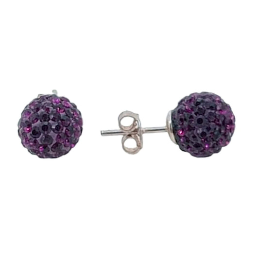 SILVER EARRINGS WITH SILVER FINISH, MULTI-STONE ZIRCONIA, PRESSURE CLOSURE