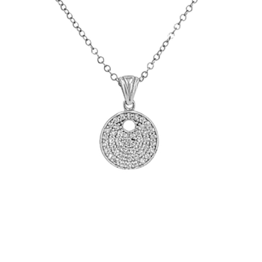 SILVER PENDANT WITH RHODIUM FINISH AND ZIRCONIAS