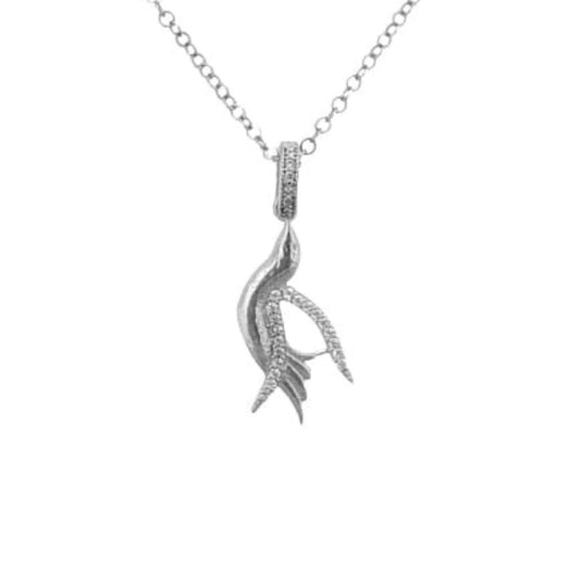 SILVER PENDANT WITH RHODIUM FINISH AND ZIRCONIAS