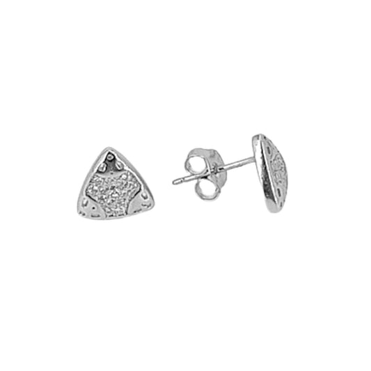 SILVER EARRINGS WITH RHODIUM FINISH AND PRESSURE CLOSURE