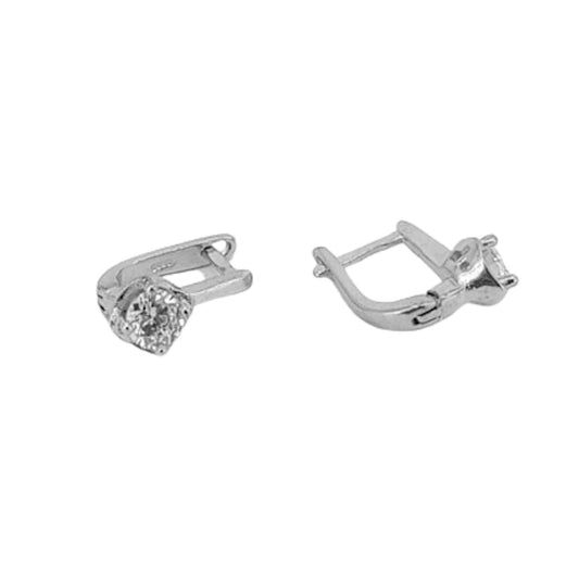 SILVER EARRINGS WITH RHODIUM FINISH, ZIRCONIA, AND CATALAN CLOSURE