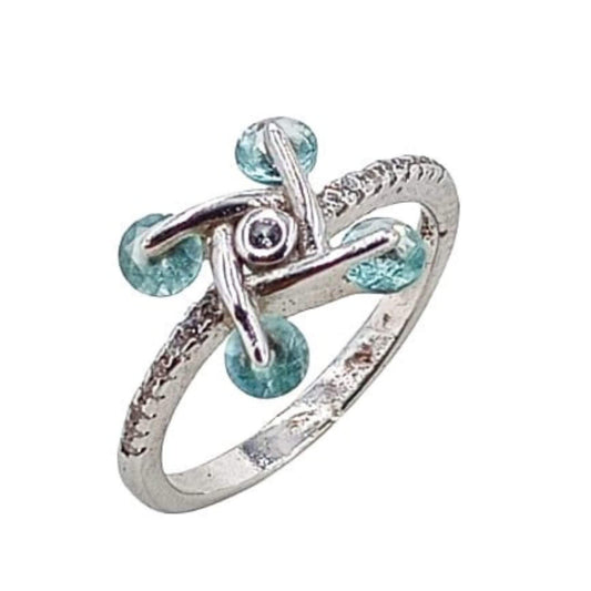 SILVER RING WITH RHODIUM FINISH AND ZIRCONIAS