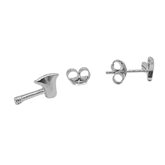 SILVER EARRINGS WITH SMOOTH RHODIUM FINISH AND PUSH BACK CLOSURE