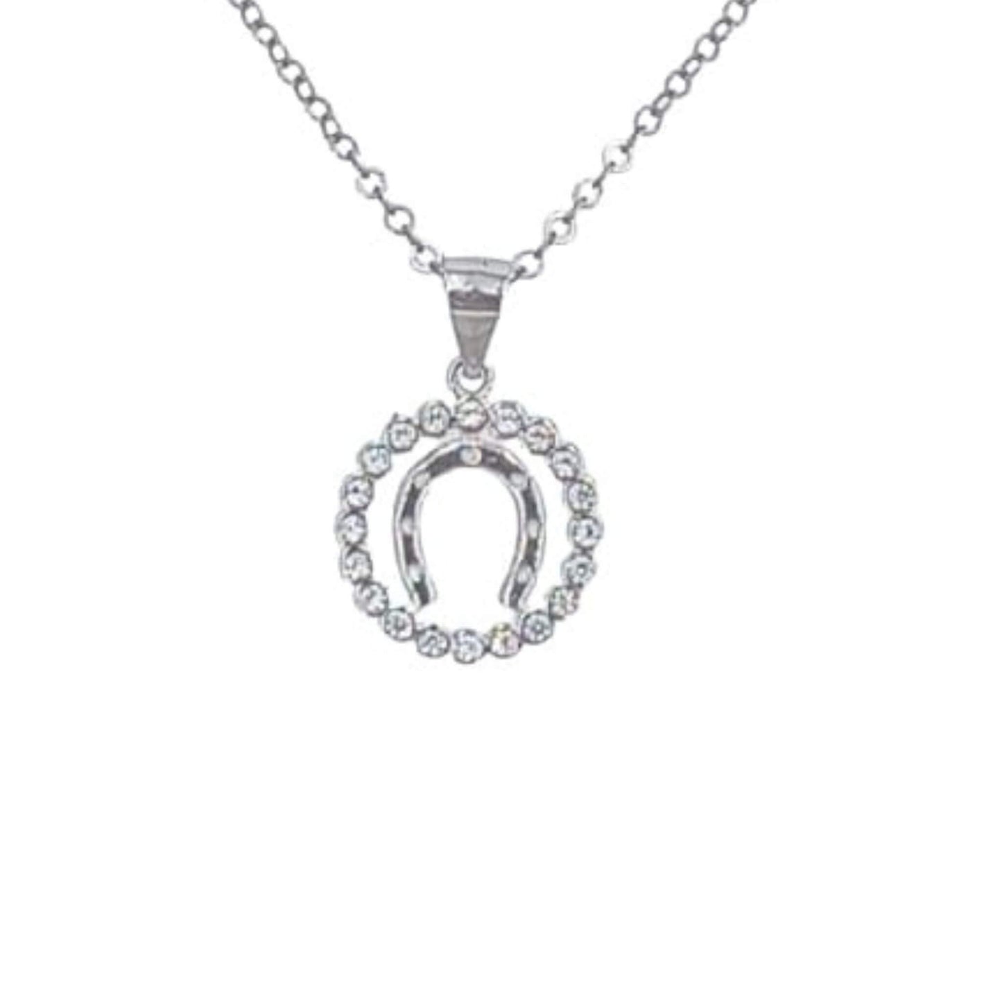 COLGANTE HERRADURA PLATA ACABDO RODIO CIRCONITAS