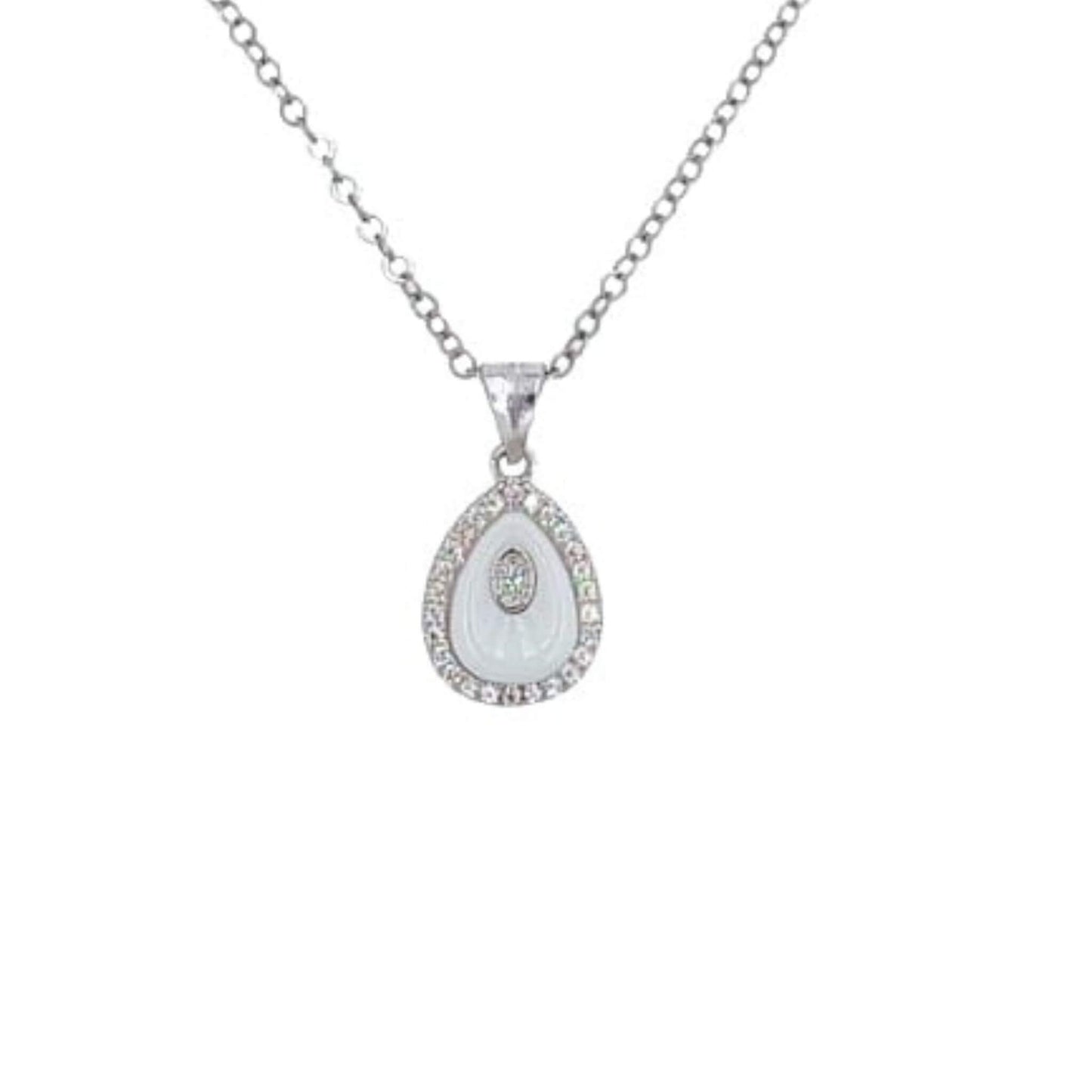 COLGANYE CERAMICA PLATA ACABADO RODIO CIRCONITAS