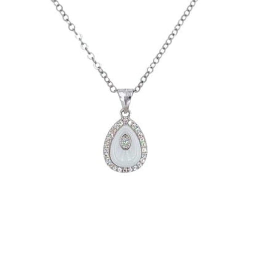 COLGANYE CERAMICA PLATA ACABADO RODIO CIRCONITAS