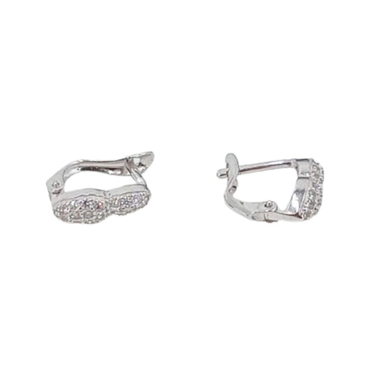 SILVER EARRINGS WITH RHODIUM FINISH, ZIRCONIAS, AND CATALAN CLOSURE