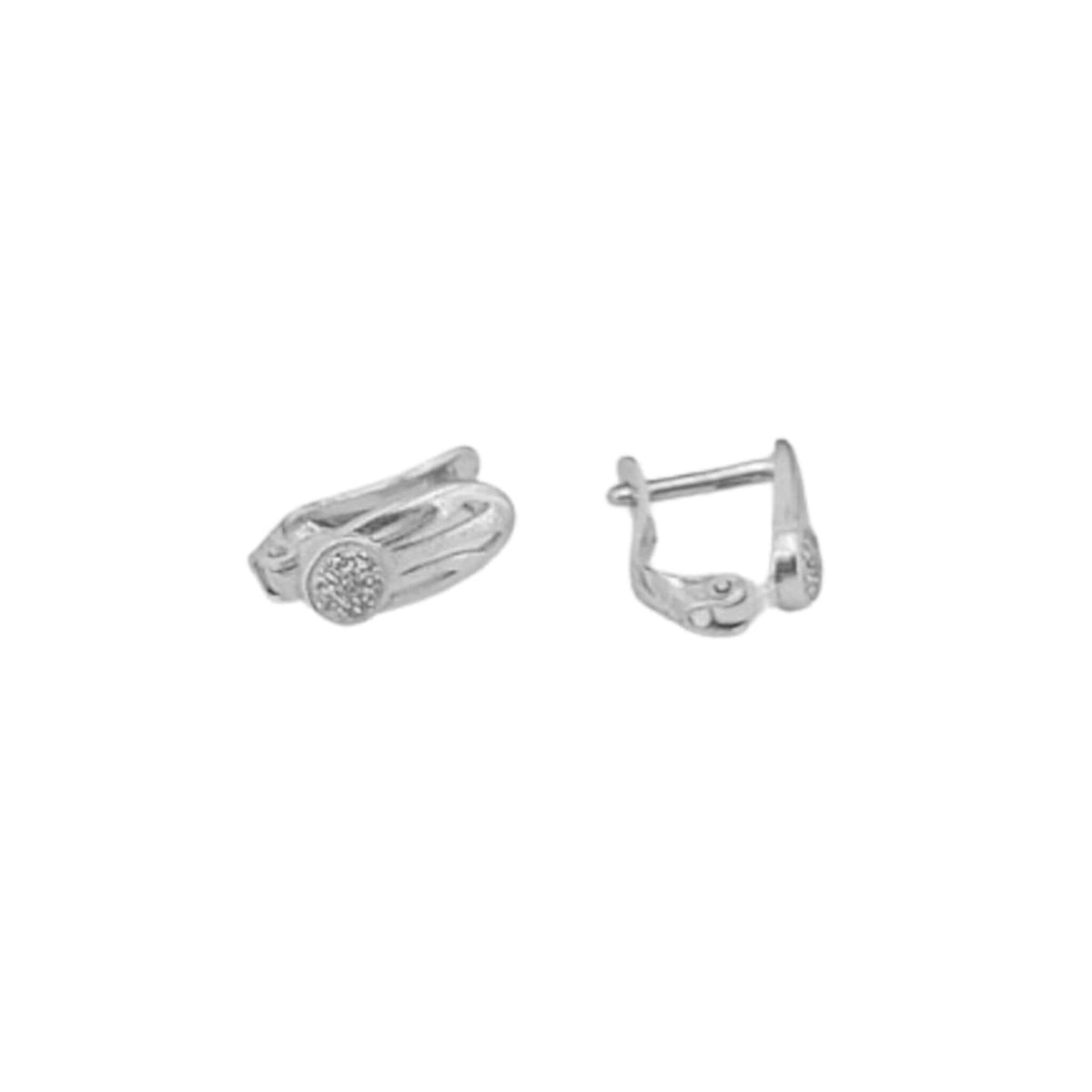 SILVER EARRINGS WITH RHODIUM FINISH, ZIRCONIAS, AND CATALAN CLOSURE