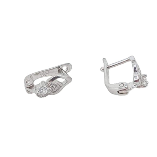 SILVER EARRINGS WITH RHODIUM FINISH, ZIRCONIAS, AND CATALAN CLOSURE