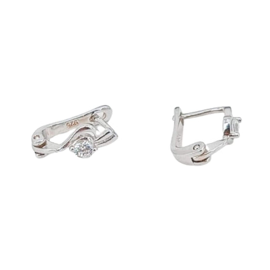 SILVER EARRINGS WITH RHODIUM FINISH, ZIRCONIAS, AND CATALAN CLOSURE