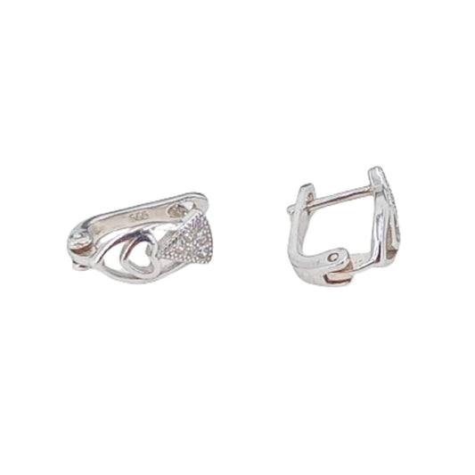 SILVER EARRINGS WITH RHODIUM FINISH, ZIRCONIAS, AND CATALAN CLOSURE