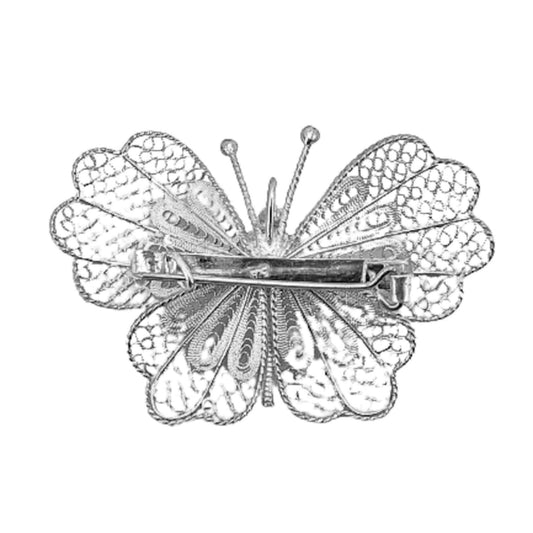 BUTTERFLY BROOCH SILVER FINISH SHINED