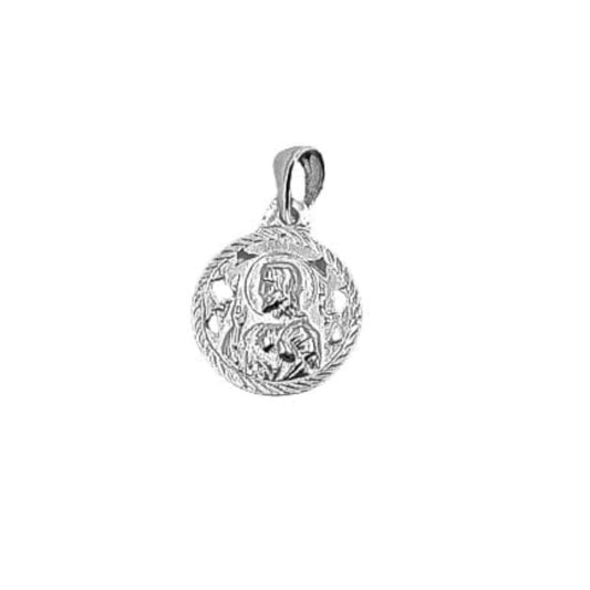SACPUULAR MEDAL VIRGIN OF CARMEN SACRED HEART SILVER PLATED