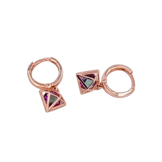 SILVER HOOPS WITH SMOOTH PINK SHINE FINISH