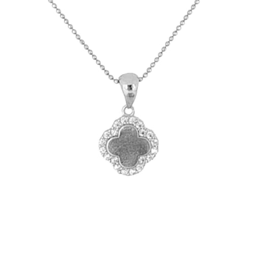 SILVER CROSS RHODIUM FINISH ZIRCONIAS SMOOTH SHINE