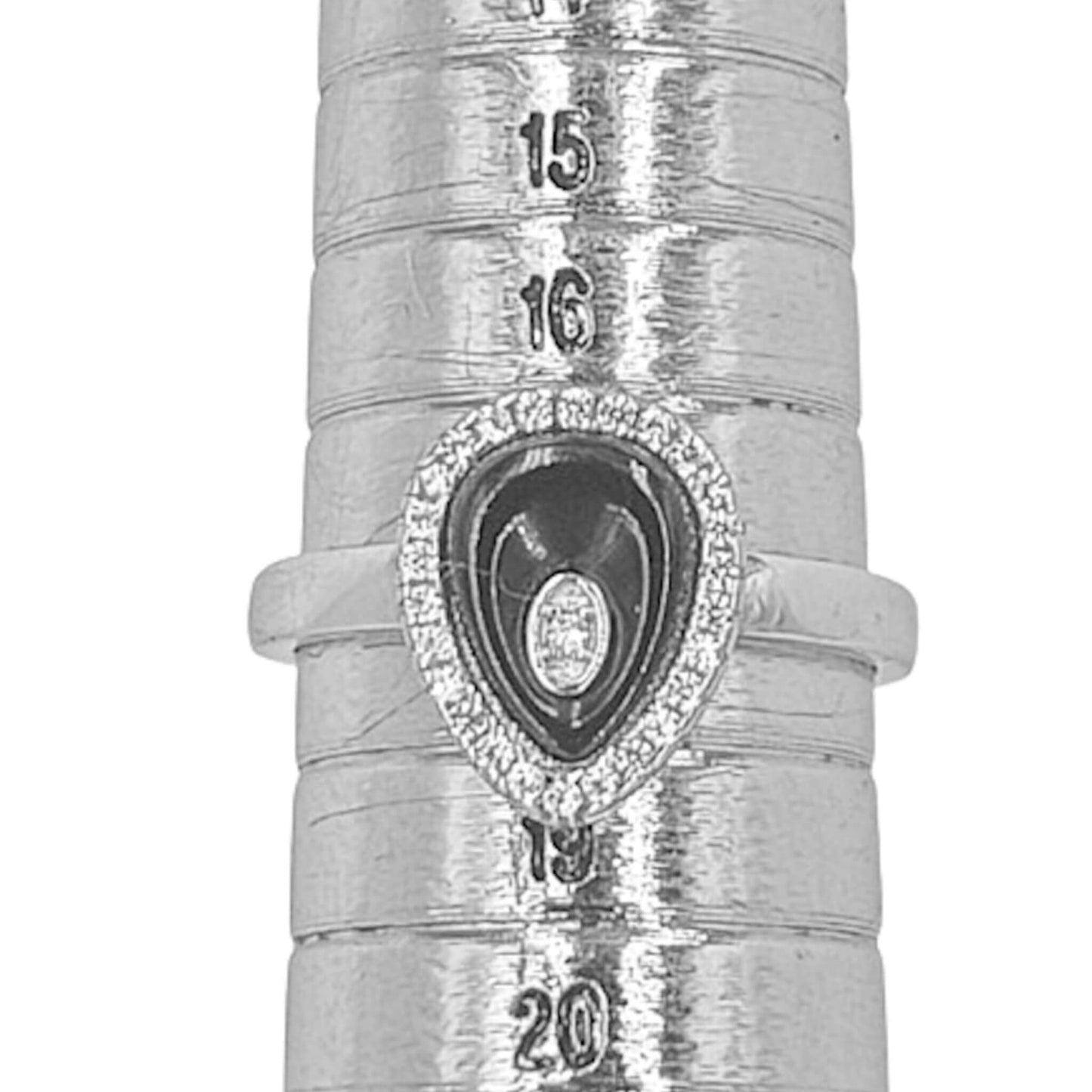 ANILLO PLATA CERAMICA NEGRA ACABADO RODIO CIRCONITAS