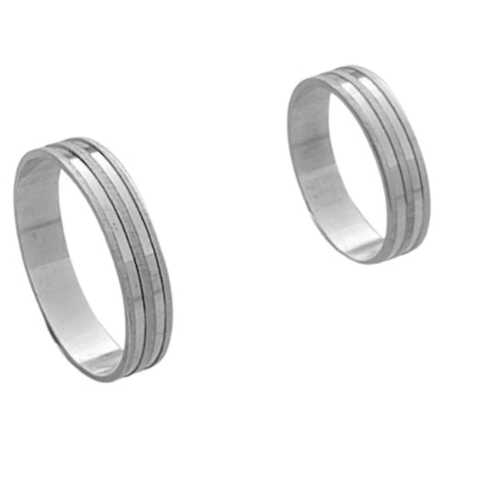 SILVER WEDDING RING WITH SMOOTH RHODIUM FINISH AND MATTE SHINE