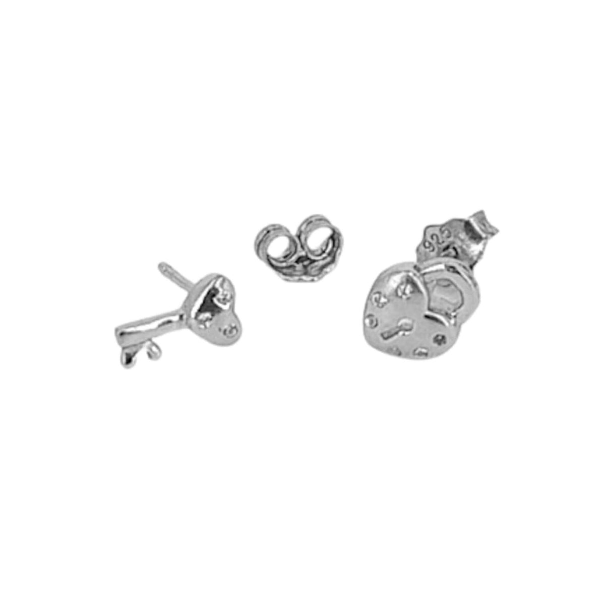 SILVER EARRINGS WITH RHODIUM FINISH AND PRESSURE CLOSURE