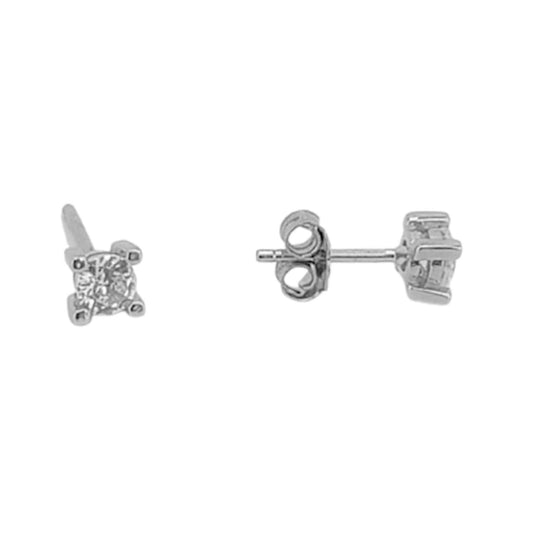 SILVER RING AND NECKLACE SET RHODIUM FINISH SOLITAIRE ZIRCONIA