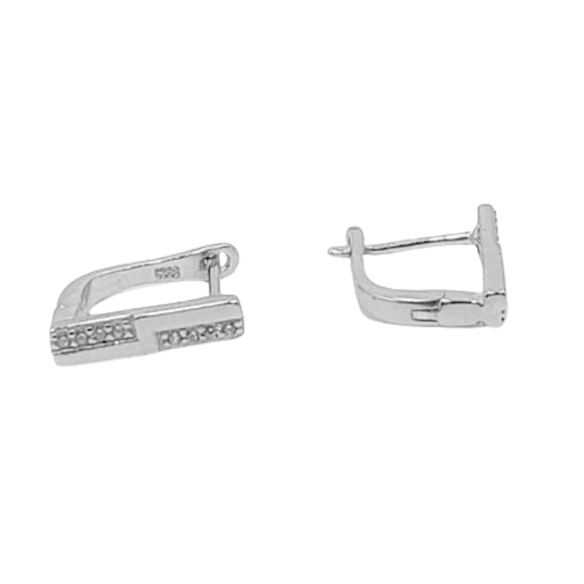 SILVER EARRINGS WITH RHODIUM FINISH, ZIRCONIAS, AND CATALAN CLOSURE