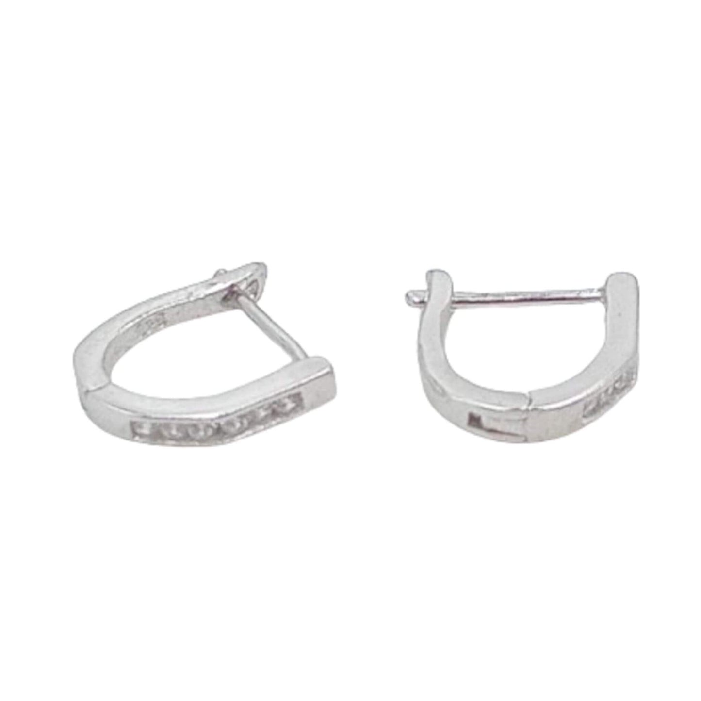 SILVER EARRINGS WITH RHODIUM FINISH, ZIRCONIAS, AND CATALAN CLOSURE