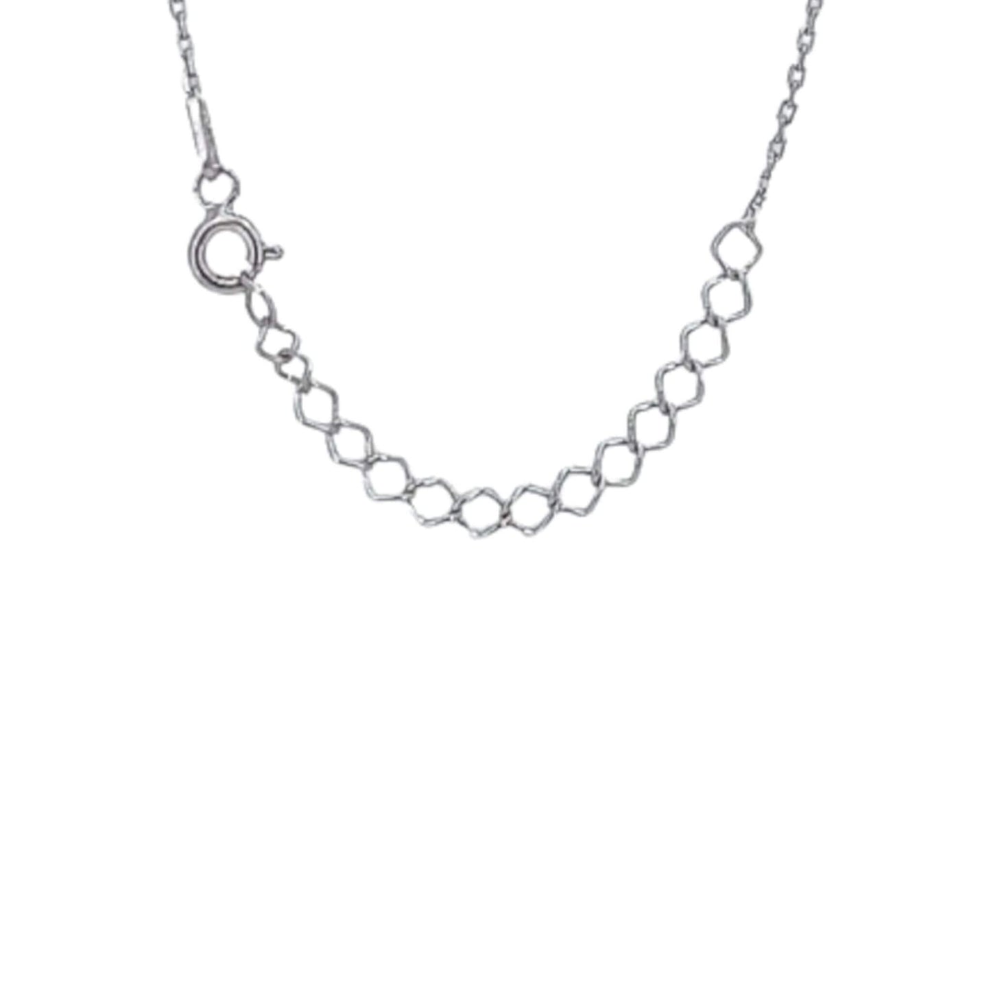 SILVER NECKLACE WITH RHODIUM FINISH AND ZIRCONIAS