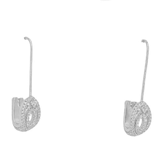 SILVER EARRINGS WITH RHODIUM FINISH AND ZIRCONIAS