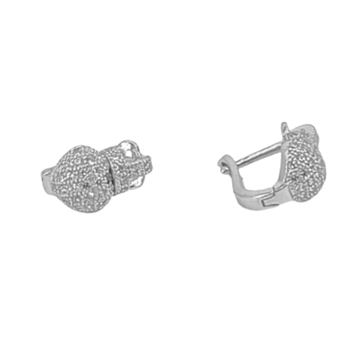 SILVER EARRINGS WITH RHODIUM FINISH, ZIRCONIAS, AND CATALAN CLOSURE
