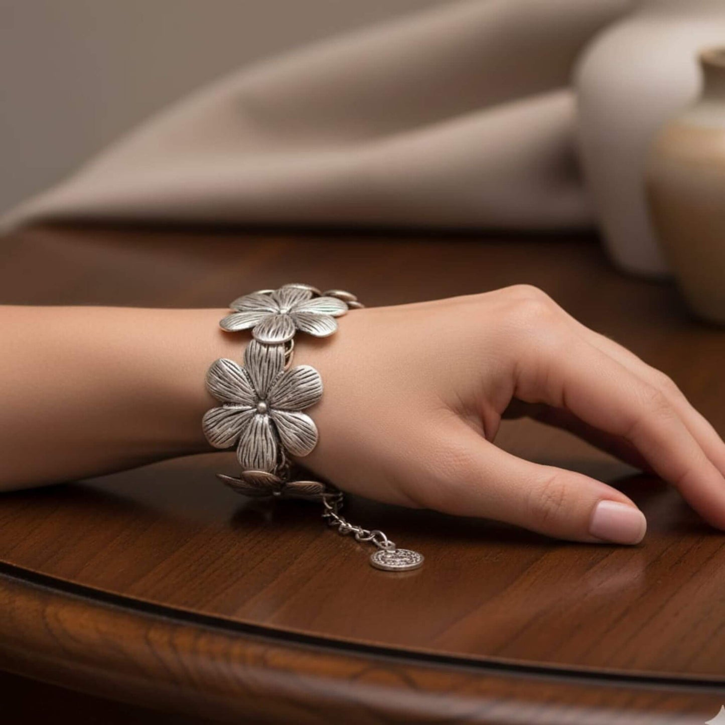 Pulsera de Zamak Flor