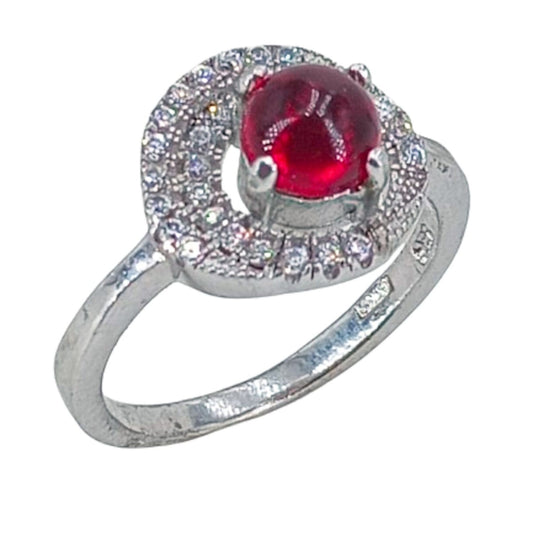 ANILLO DE PLATA TERMINADO EN RODIO Y CIRCONITAS