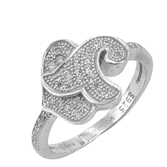 SILVER RING WITH RHODIUM FINISH AND ZIRCONIAS