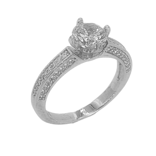 SOLITARIO PLATA ACABADO EN RODIO Y CIRCONITAS
