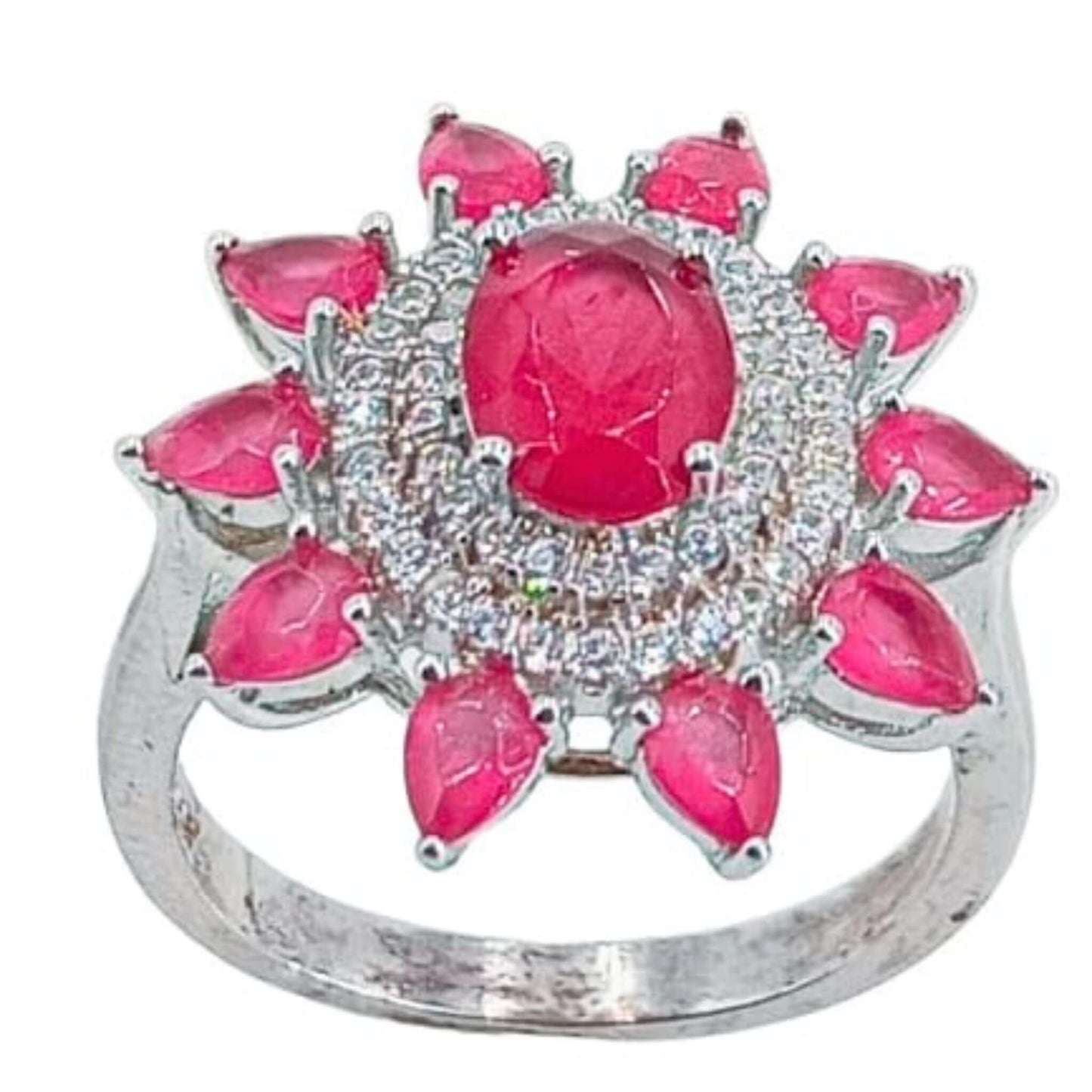 ANILLO PLATA ACABADO RODIO Y CIRCONITAS