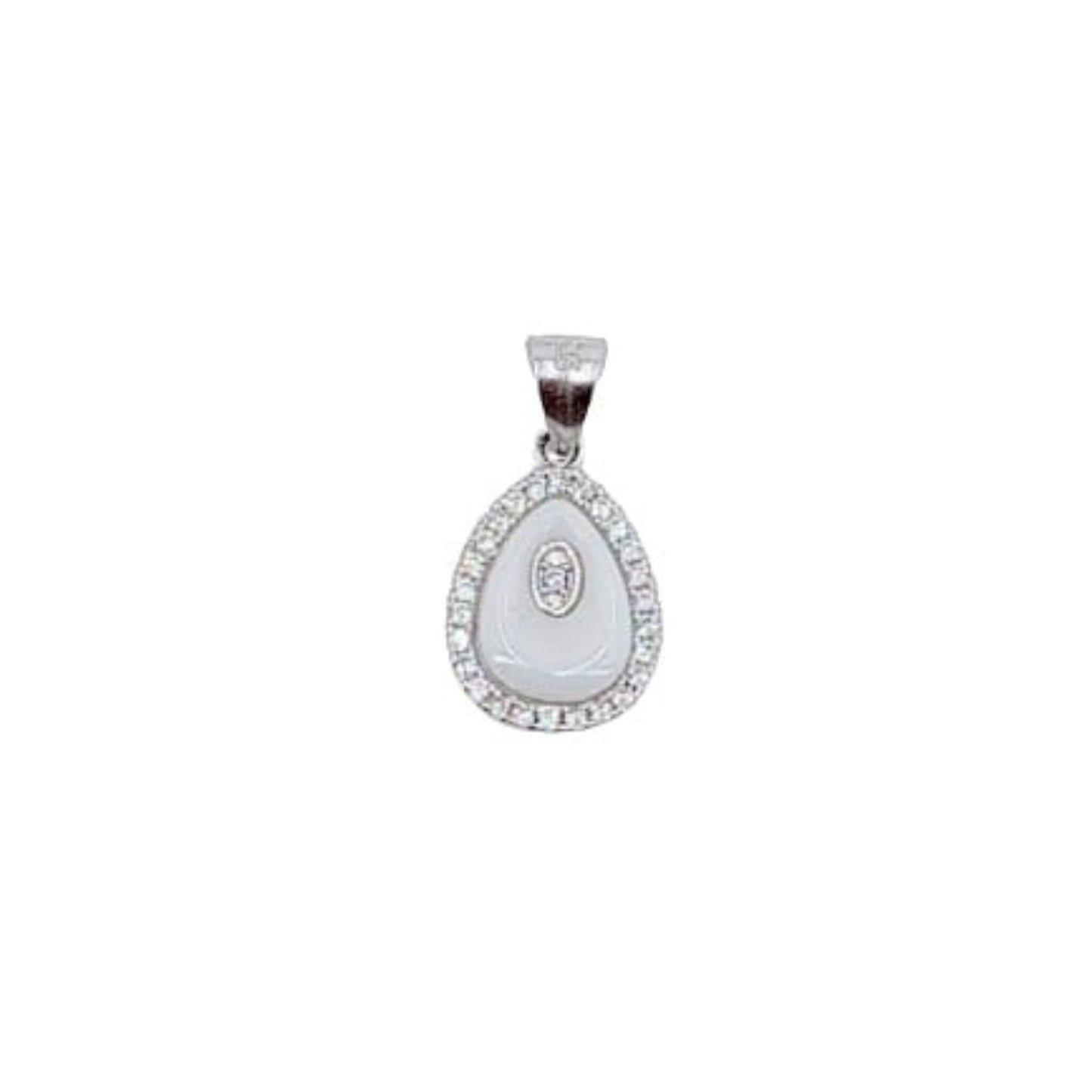 COLGANYE CERAMICA PLATA ACABADO RODIO CIRCONITAS