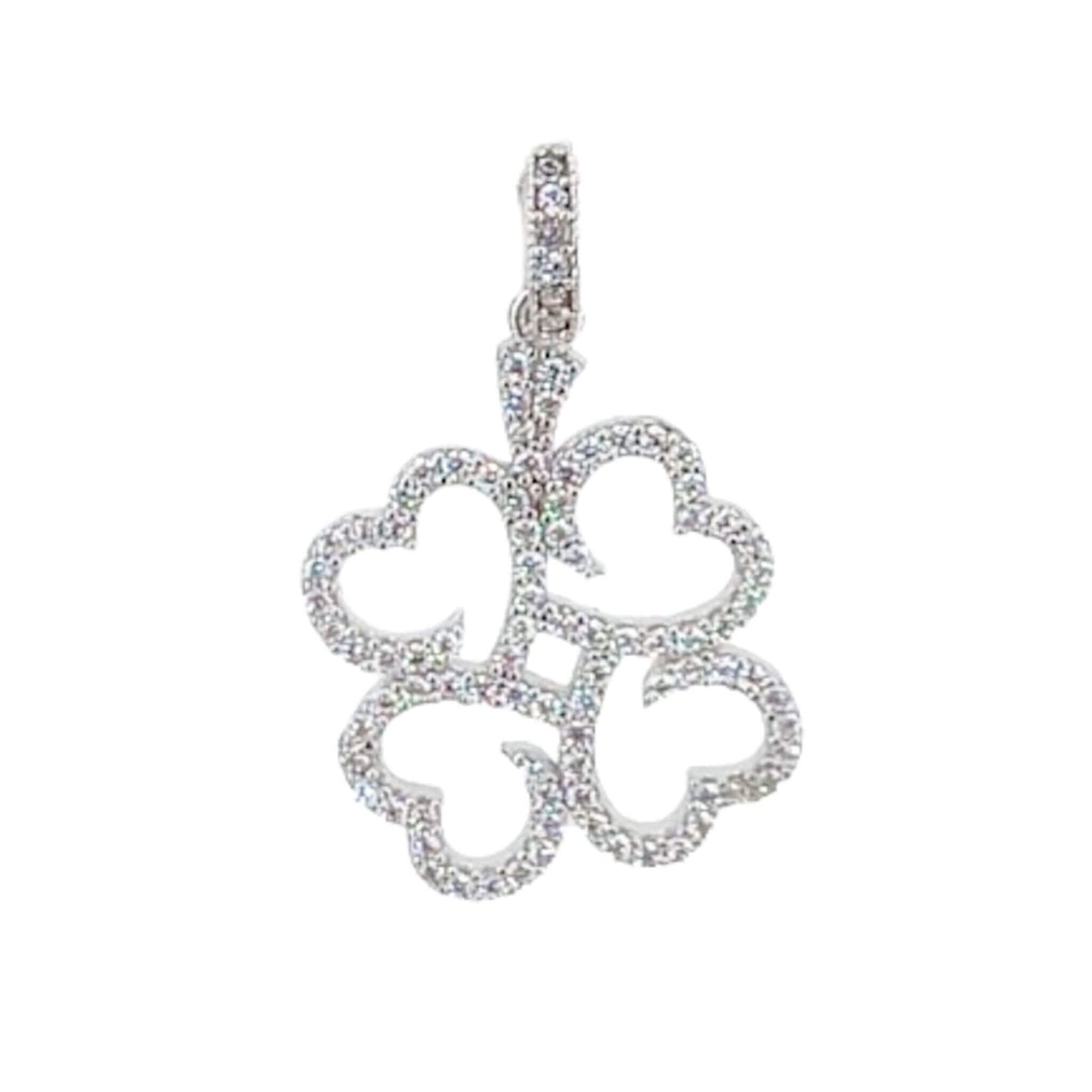 COLGANTE CORAZON PLATA ACABADO RODIO CIRCONITAS