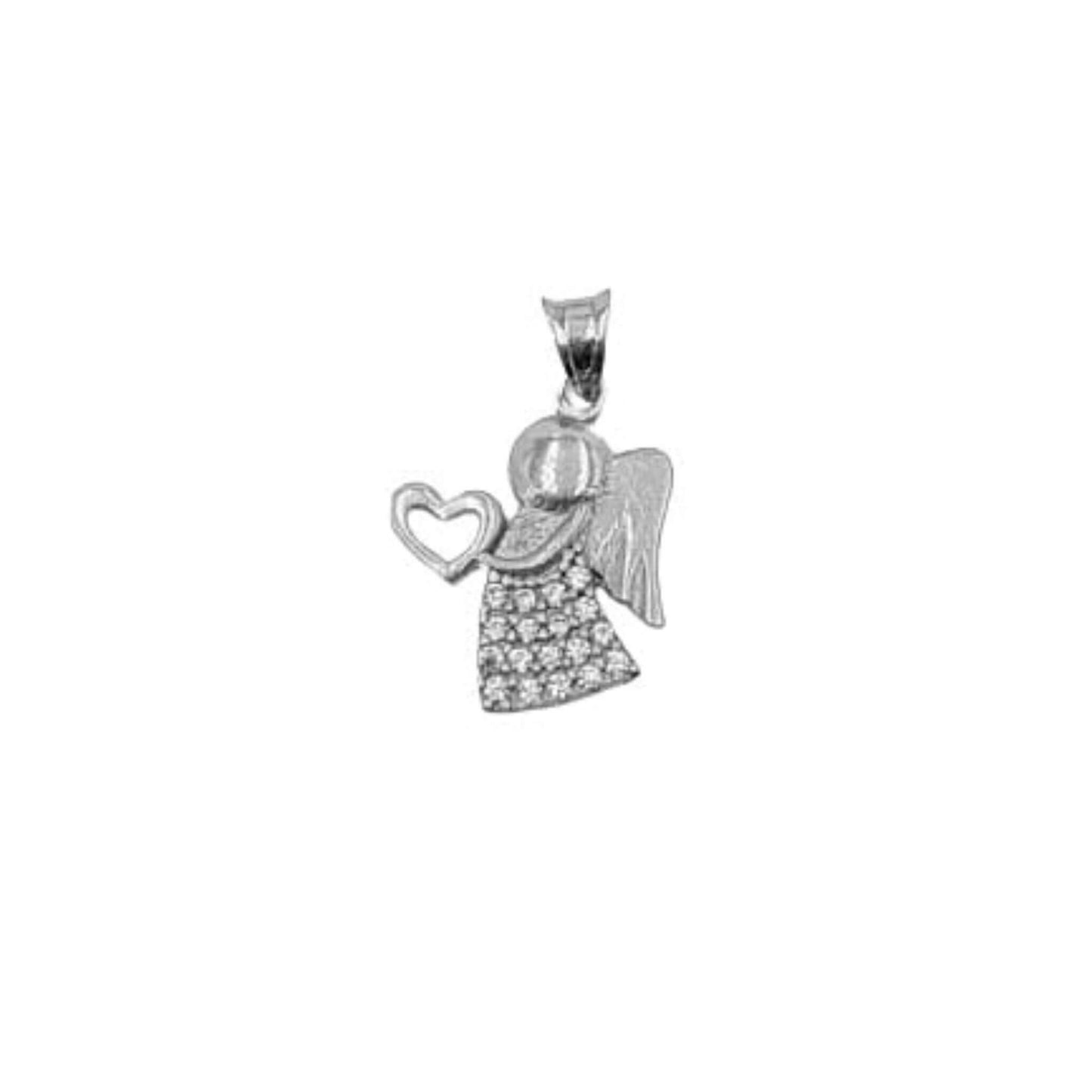 COLGANTE ANGEL PLATA ACABADO RODIO CIRCONITAS