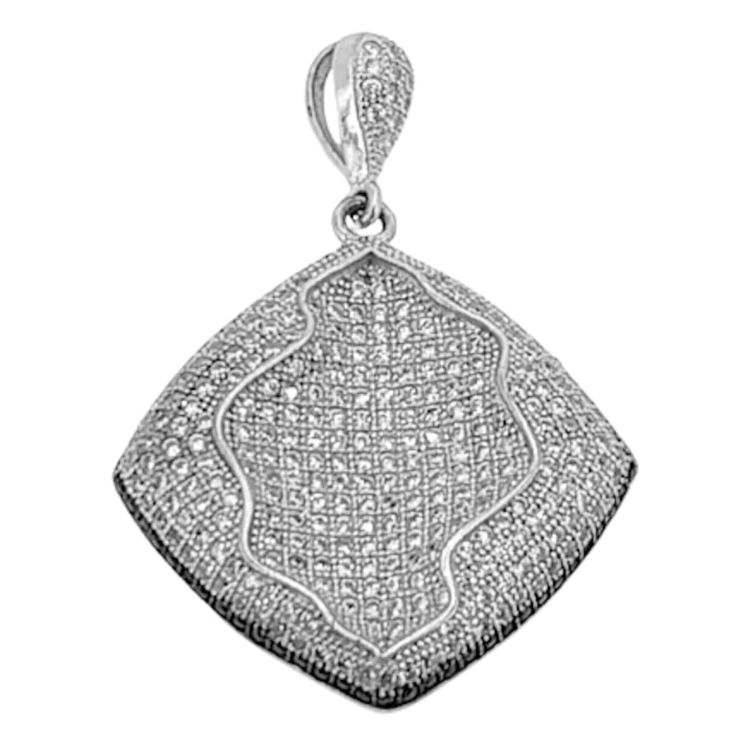 COLGANTE PLATA ACABADO RODIO CIRCONITAS