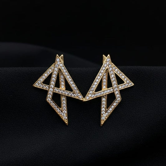 Pendientes Geométricos Dorados con Circonitas