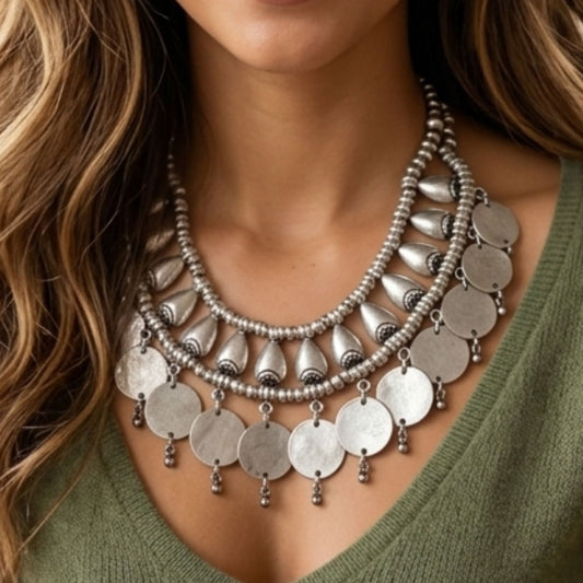 Collar Gargantilla de Zamak Plateado Hipoalergénico | Joyería Osnor