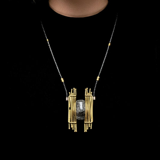Collar Escultórico Bronce & Hematita | Unisex | Joyería Osnor
